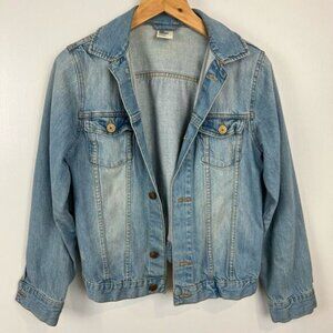 &Denim Size 11-12Y Juniors Blue Denim Trucker Jacket Coat 11 12 Girls Western